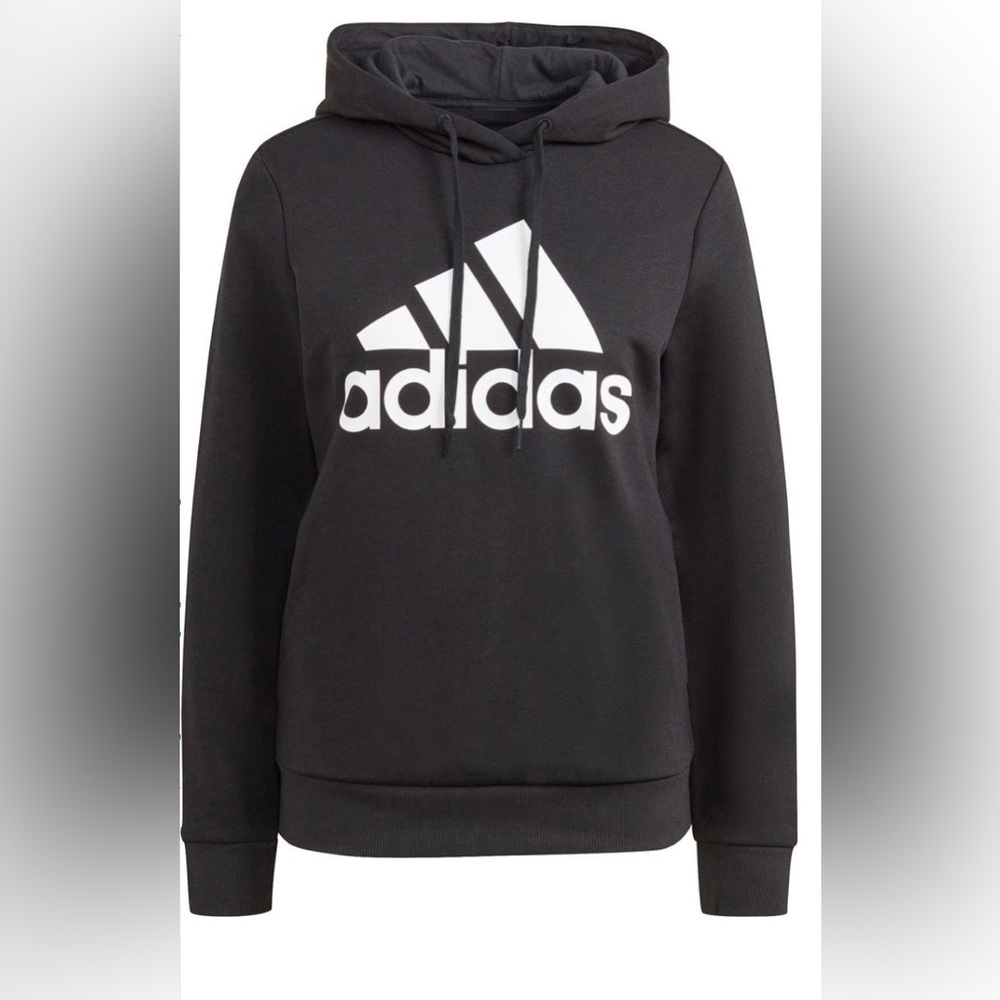 NWT Adidas Logo Pullover Hoodie Black/White Small
